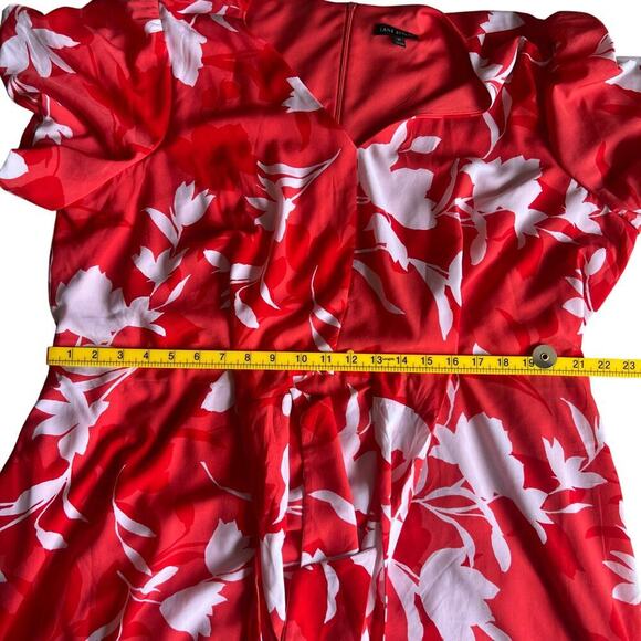 Lane Bryant Women’s Plus Size Floral Front Tie Midi Dress Coral White Size 22 - Picture 10 of 10